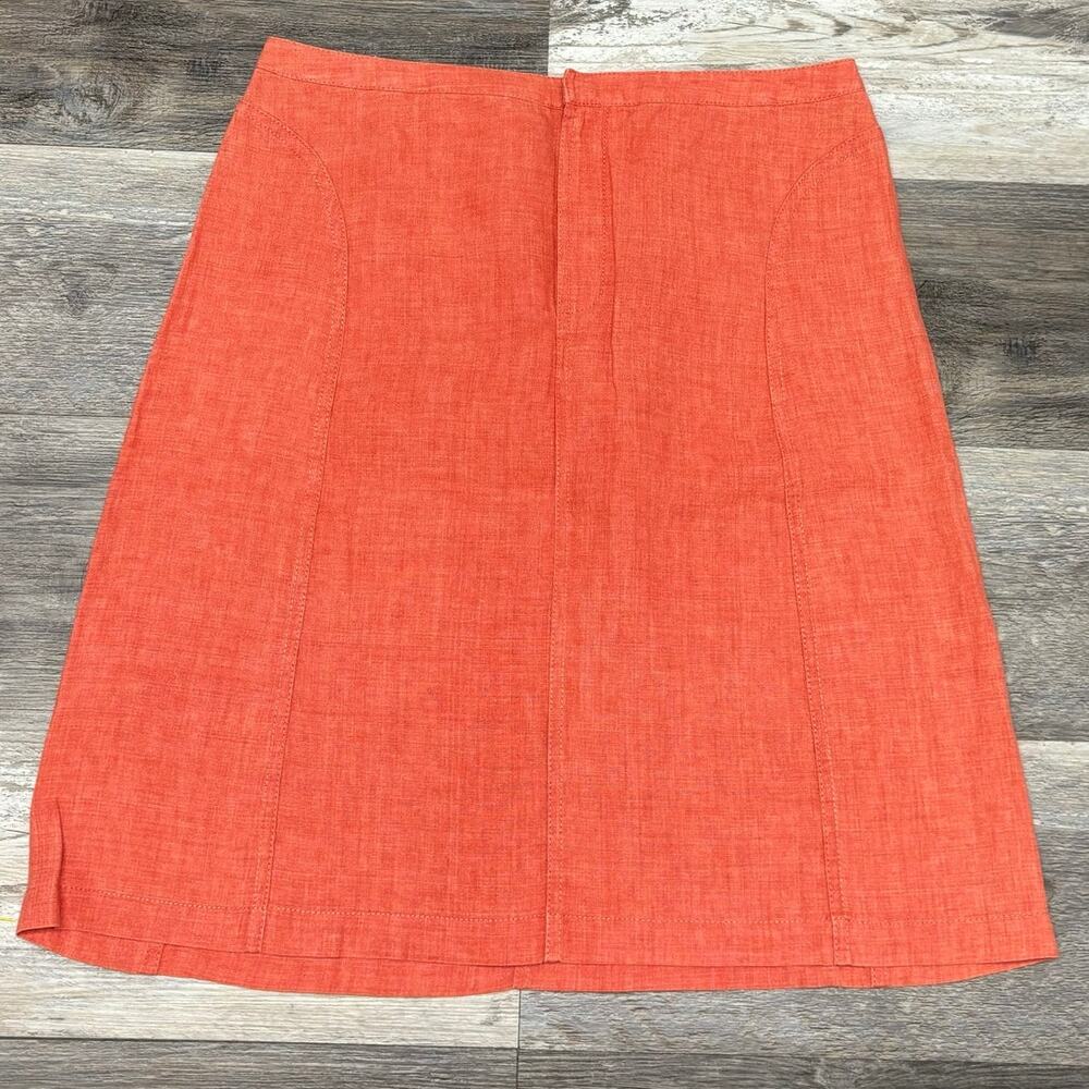 Company Ellen Tracy Coral‎ Pink Womens 10 Lightweight 100% Linen Mini Skirt